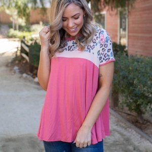 NWT Mauve Colorblock Top